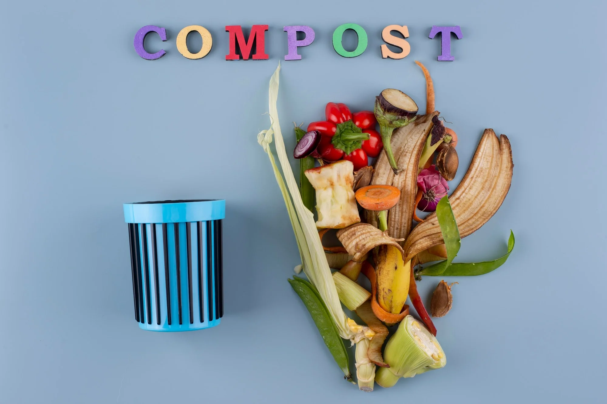 pile of compostable green waste for recycling