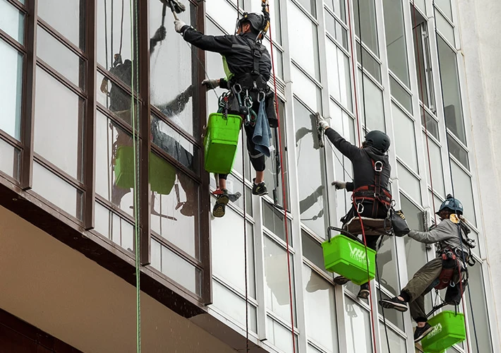 High level window cleaning industrial site services