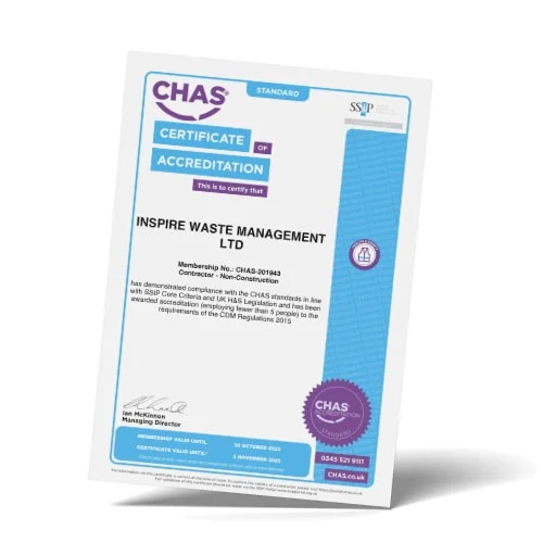 Inspire Waste Management CHAS certificate 2023